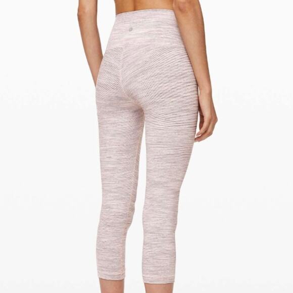 Lululemon Wunder Under Crop (High-Rise) *21" Wee Are From Space Pink Bliss - Picture 5 of 10